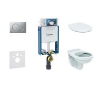 Geberit Kombifix - Set d'installation pré-murale, cuvette Alpha avec abattant, plaque de déclenchement Sigma01, chrome mat 110.302.00.5 ND3