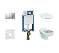 Geberit Kombifix - Set d'installation pré-murale, cuvette Alpha avec abattant, plaque de déclenchement Sigma20, chrome mat/chrome 110.302.00.5 ND7