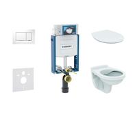 Geberit Kombifix - Set d'installation pré-murale, cuvette Alpha avec abattant, plaque de déclenchement Sigma20, blanc/chrome 110.302.00.5 ND5