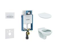 Geberit Kombifix - Set d'installation pré-murale, cuvette Alpha avec abattant, plaque de déclenchement Sigma50, blanc alpin 110.302.00.5 ND8