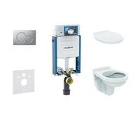 Geberit Kombifix - Set d'installation pré-murale, cuvette Alpha avec abattant, plaque de déclenchement Sigma01, chrome mat 110.302.00.5 NR3
