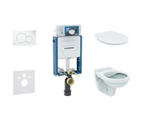 Geberit Kombifix - Set d'installation pré-murale, cuvette Alpha avec abattant, plaque de déclenchement Sigma01, blanc alpin 110.302.00.5 ND1