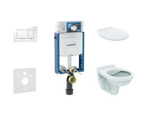Geberit Kombifix - Set d'installation pré-murale, cuvette Alpha avec abattant, plaque de déclenchement Sigma20, blanc/chrome 110.302.00.5 NR5