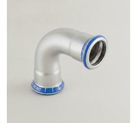 Geberit Mapress, coude en acier inoxydable, angle de 15°, diamètre 76,1 mm, 1 pièce.