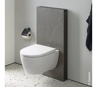 Geberit Monolith mur WC module 131022005 hauteur 101cm, façade aspect ardoise, côté aluminium chrome noir