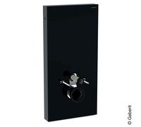 Geberit Monolith module WC mural 131022SJ6 H101 cm, façade verre noir, côté aluminium noir chromé