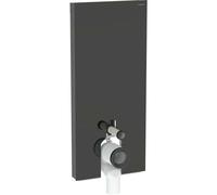 Geberit Module sanitaire pour cuvette sur pied 131.033.SJ.6 – 114 cm – Verre noir/Alu noir chromé