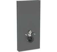 Geberit Monolith module sanitaire pour WC suspendu, 101 cm, entrée deau latérale, avec tubulure de raccordement, 131.022.CD.5, Couleur: Verre noir / aluminium brossé noir