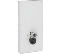 Geberit Monolith module sanitaire pour WC suspendu, 101 cm, entrée deau latérale, avec tubulure de raccordement, 131.022.TD.5, Couleur: Verre blanc / aluminium brossé
