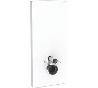 Geberit Monolith module sanitaire pour WC suspendu, 114 cm, entrée deau derrière au centre, avec tubulure de raccordement, 131031SI5, Couleur: Verre blanc / aluminium - CM