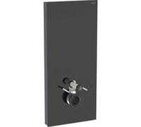 Geberit Monolith module sanitaire pour WC suspendu, 114 cm, entrée deau derrière au centre, avec tubulure de raccordement, 131.031.SJ.6, Couleur: Verre noir / Aluminium noir chromé