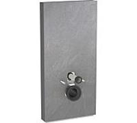 Geberit Monolith mur WC module 131022005 hauteur 101cm, façade aspect ardoise, côté aluminium chrome noir