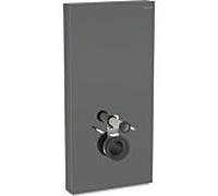 Geberit Monolith mur WC module 131022JK5 hauteur 101cm, façade verre lave, côté aluminium chrome noir