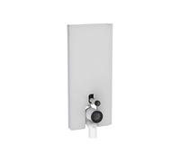 Geberit Monolith PLUS module sanitaire pour WC au sol, 114cm, entrée deau derrière au centre, avec coude de raccordement, 131233TD7, Couleur: Verre blanc / aluminium brossé - CM