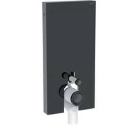 Geberit Monolith PLUS module sanitaire pour WC au sol, 101 cm, entrée deau latérale, avec tubulure de raccordement P, 131203SJ7, Couleur: Verre noir / Aluminium noir chromé - CM