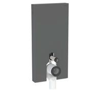 Geberit Monolith PLUS module sanitaire pour WC au sol, 101 cm, entrée deau latérale, avec tubulure de raccordement P, 131203CD7, Couleur: Verre noir / aluminium brossé noir - CM