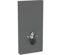 Geberit Monolith PLUS module sanitaire pour WC suspendu, 101 cm, entrée deau latérale, avec tubulure de raccordement, 131.222.CD.7, Couleur: Verre noir / aluminium brossé noir