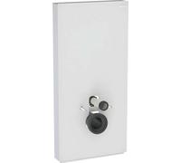 Geberit Monolith PLUS module sanitaire pour WC suspendu, 101 cm, entrée deau latérale, avec tubulure de raccordement, 131.222.TD.7, Couleur: Verre blanc / aluminium brossé