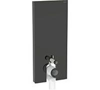 Geberit Monolith stand WC module 131033SJ6 hauteur 114cm, façade en verre noir, côté aluminium noir chrome