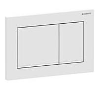 Geberit Omega 20 Square Plaque d'actionnement 115080011 Plaque/bouton blanc laqué mat, rayures blanc , pour double chasse