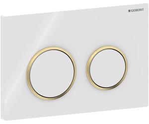 Geberit Omega20 bouton de chasse d'eau pour WC blanc-doré 115.085.KK.1