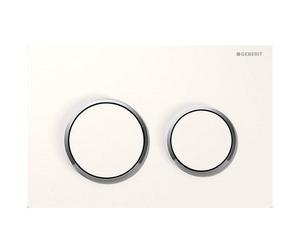 Geberit Omega20 bouton de chasse d'eau pour WC chrome brillant-blanc 115.085.KJ.1