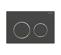 Geberit Omega20 - Plaque de déclenchement, noir mat / chrome brillant 115.085.14.1