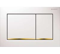 Geberit Omega20 - Plaque de déclenchement OMEGA20, blanc/doré 115.080.KK.1