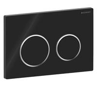 Geberit Omega20 Plaque de déclenchement, pour rinçage à 2 quantités, 115.085.KM.1, Couleur: noir / chromé brillant / noir