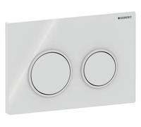 Geberit Omega20 Plaque de déclenchement, pour rinçage à 2 quantités, 115085111, Couleur: blanc / blanc mat - CM