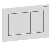 Geberit Omega 20 Square Plaque d'actionnement 115080011 Plaque/bouton blanc laqué mat, rayures blanc , pour double chasse