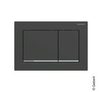 Geberit Omega20 - Plaque de déclenchement, noir mat / chrome brillant 115.080.14.1