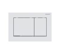 Plaque Geberit Omega20 carrée DT blanc mat laqué facile net chromé bri - GEBERIT 115.080.JT.1