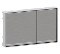 Geberit Omega60 Plaque de déclenchement, pour rinçage à 2 quantités, à fleur, anguleux, 115081GH1, Couleur: chromé, revêtement easy-to-clean / chromé brillant - CM
