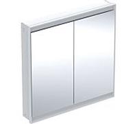 Geberit ONE armoire de toilette avec ComfortLight, 2 portes, montage encastré, 90x90x15cm, 505.803.00.2, Couleur: blanc / aluminium revÃªtu par poudre