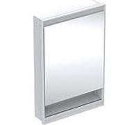 Geberit Armoire de toilette ONE – ComfortLight, 1 porte, niche, encastrée, blanc/aluminium 60x90 cm