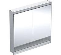 Geberit One armoire à glace 505823001 90 x 90 x 15cm, aluminium anodisé, avec niche et ComfortLight, 2 portes