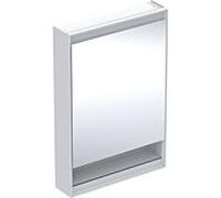Geberit One armoire à glace 505831002 60x90x15cm, avec niche, porte 2000 , butée à droite, blanc / aluminium thermolaqué