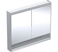 Geberit One armoire à glace 505834001 105 x 90 x 15 cm, aluminium anodisé, avec niche et ComfortLight, 2 portes