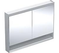 Geberit One armoire à glace 505835001 120 x 90 x 15 cm, aluminium anodisé, avec niche et ComfortLight, 2 portes