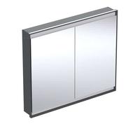 Geberit ONE - Armoire avec miroir avec éclairage LED, 105x90x15 cm, 2 portes, intégrée, noir mat 505.804.00.7