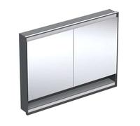 Geberit ONE - Armoire avec miroir avec éclairage LED, 120x90x15 cm, 2 portes, avec niche, intégrée, noir mat 505.825.00.7
