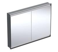 Geberit ONE - Armoire avec miroir avec éclairage LED, 120x90x15 cm, 2 portes, intégrée, noir mat 505.805.00.7