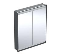 Geberit ONE - Armoire avec miroir avec éclairage LED, 75x90x15 cm, 2 portes, intégrée, noir mat 505.802.00.7