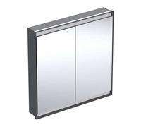 Geberit ONE - Armoire avec miroir avec éclairage LED, 90x90x15 cm, 2 portes, intégrée, noir mat 505.803.00.7