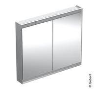 Armoire toilette Geberit ONE 2P montage en apparent 105x90cm Alu anodisé - GEBERIT 505.814.00.1