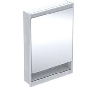 Geberit ONE - Armoire miroir avec éclairage LED, 60x90x15 cm, charnières à gauche, avec niche, encastrée, blanc 505.820.00.2
