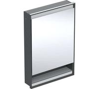 Geberit ONE - Armoire miroir avec éclairage LED, 60x90x15 cm, charnières à gauche, avec niche, intégrée, noir mat 505.820.00.7