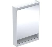 Geberit ONE armoire de toilette avec ComfortLight, 1 porte, avec niche, montage apparent, blanc/aluminium, 60x90cm, 505.830.00.2, Exécution: ButÃ©e Ã gauche