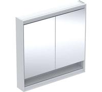 Geberit ONE armoire de toilette avec ComfortLight, 2 portes, montage en saillie, avec niche, 90x90x15cm, 505833002, Couleur: blanc / aluminium revÃªtu par poudre - CM